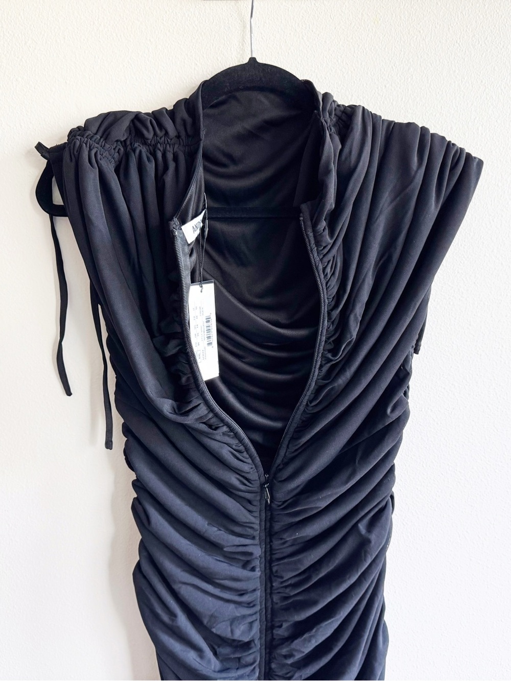 Andrea Iyama Black Ratu Ruched Mesh Dress - Picture 10 of 16